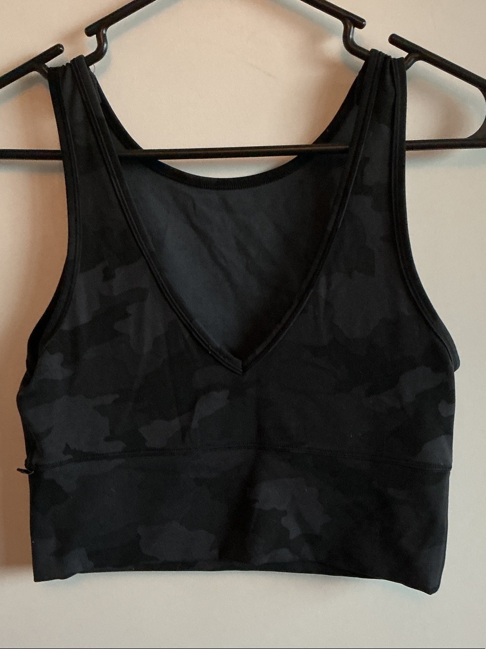 lululemon athletica Black Tonal Camo V‑Neck Sports tank